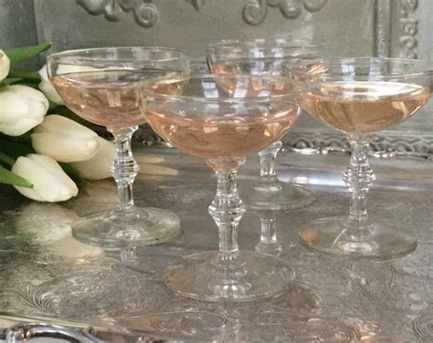 Vintage Champagne Glasses / Set of Four Champagne Coupes / - Etsy