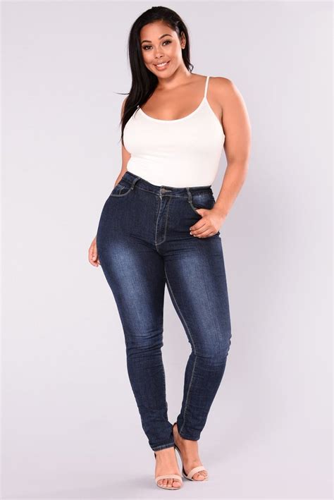 Plus Size Stretch Denim Skinny Jeans Benovafashion Womens Plus