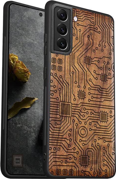 Carveit Holz Handyh Lle F R Galaxy S Cover Sto Stange Weiches Tpu