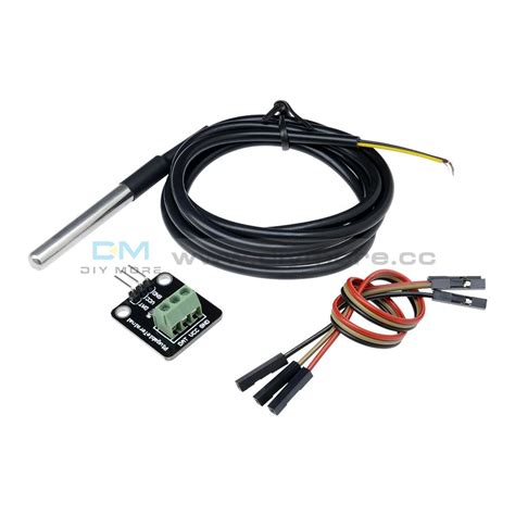 Ds18b20 Temperature Sensor Module Waterproof Probe Terminal Adapter Diymore