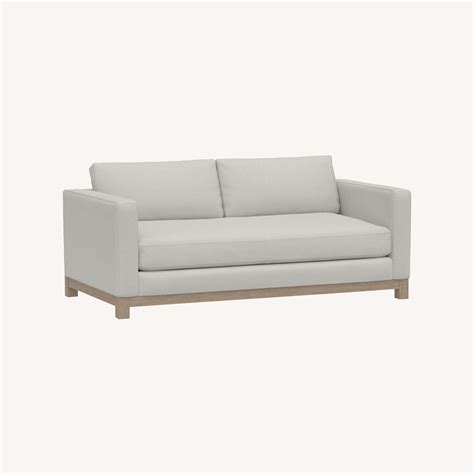 Pottery Barn Jake Sofa With Seadrift Wood Base Aptdeco