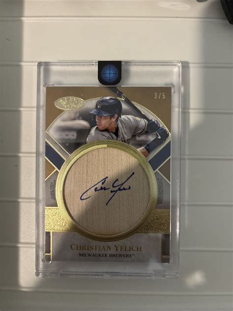 2021 Topps Tier One Christian Yelich Bat Relic Auto Brewers 3 5 EBay