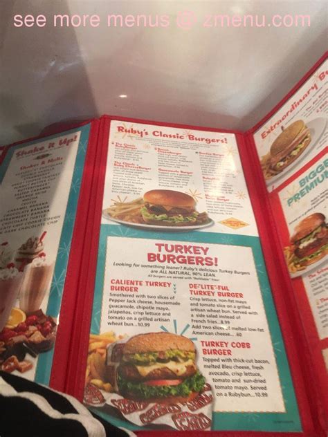 Online Menu Of Rubys Diner Restaurant Palm Springs California 92262