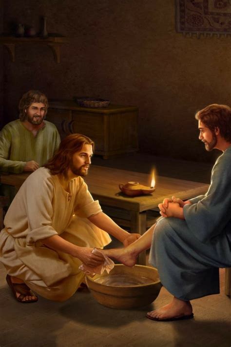 Jesus lavando os pés dos discípulos Jesus lava os pés dos discípulos