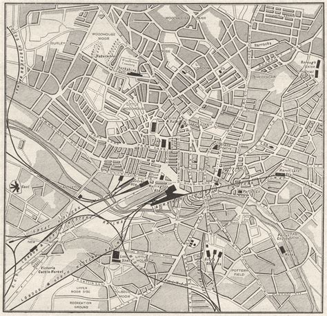 Yorks Castle Howard Park Sketch Map Old Antique Vintage Plan Chart