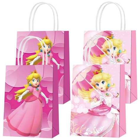 Buy 16 Pack Princess Peach Party Bags Paper Bags Mario Baby Peach Bags