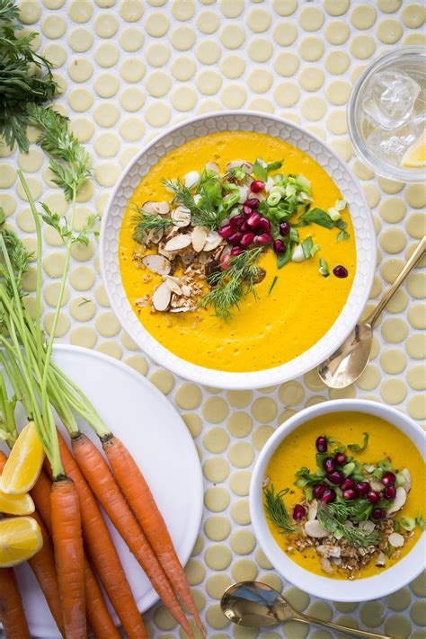 Lemongrass Ginger Turmeric Carrot Blender Soup With Coconut Almond