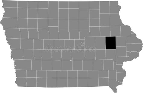 Location Map Of The Linn County Of Iowa Usa Stock Vector