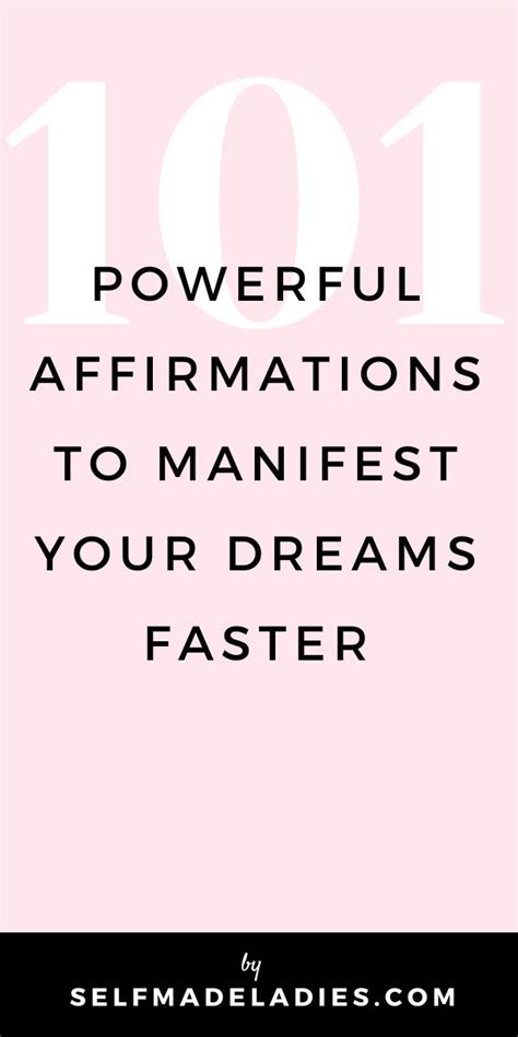 101 Positive Affirmations For Every Area Of Your Life Selfmadeladies