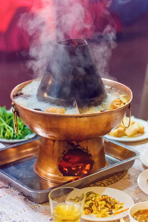 Double Flavor Hot Pot Stock Image Image Of Coriander