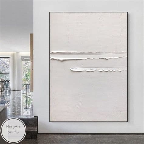 Large White Abstract Painting White Textured Wall Art Large White 3D