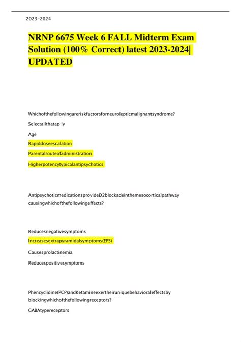 Nrnp Week Fall Midterm Exam Solution Correct Latest