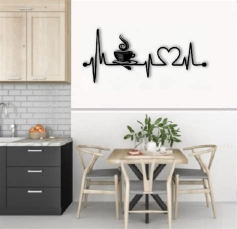 Wooden Wall Decor Mdf Laser Cut Coffee Heartbeat Laser Cut Coffee