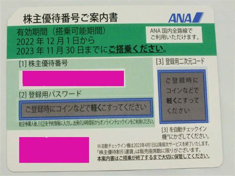 Ana 全日空 株主優待券 1枚 有効期限2023年11月30日 番号通知のみ｜代購幫