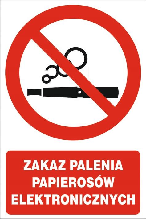 Naklejka Zakaz Palenia Papieros W Elektronicznych X Cm Bez Marki