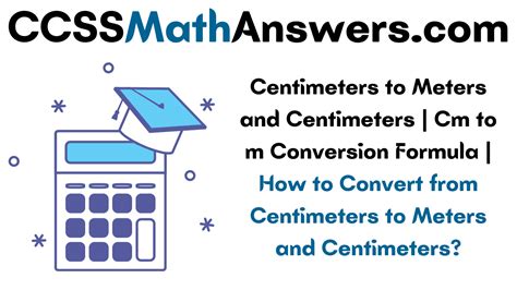 Centimeters To Meters And Centimeters Cm To M Conversion Formula