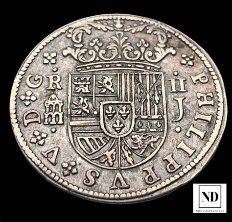 Kingdom Of Spain Felipe V 1700 1746 2 Reales 1718 Segovia J