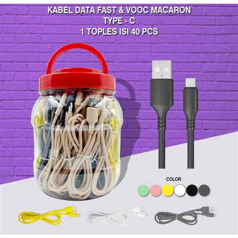 Jual MAJU AKSESORIS KABEL DATA TOPLES MACARON WARNA WARNI FAST