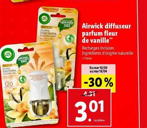 Promo Airwick Diffuseur Parfum Fleur De Vanille Chez Lidl Icatalogue Fr