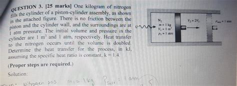 Solved QUESTION 3 25 Marks One Kilogram Of Nitrogen Flls Chegg