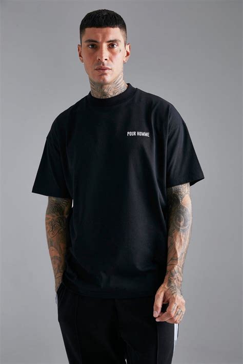 Boohooman Oversized Extended Neck Embroidered T Shirt Garmisland