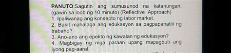 PANUTOSagutin Ang Sumusunod Na Katanungan StudyX