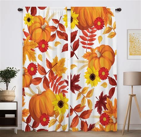 Amazon Funnytree Autumn Window Curtain Fall Thanksgiving Pumpkins