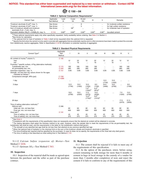 ASTM C150-04 - Standard Specification for Portland Cement