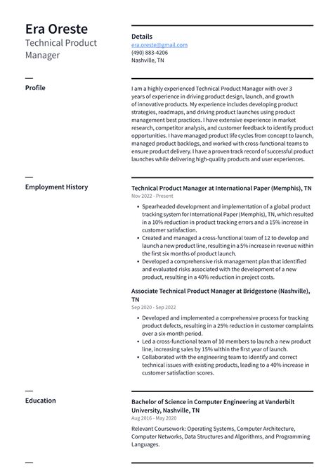 Apple Technical Product Manager Resume Examples Resumecat