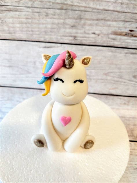 Fondant Unicorn Cake Topper Unicorn Cake Unicorn Party Etsy