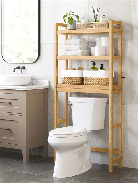 Songmics Over The Toilet Storage Tier Bamboo Over Toilet Rack