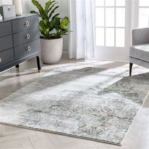 Bungalow Rose Aya Power Loom Performance Blue Rug Reviews Wayfair