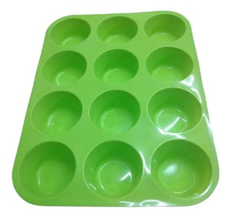 Molde Silicona Verde X 12 Muffins O Cupcakes Pirotin N10