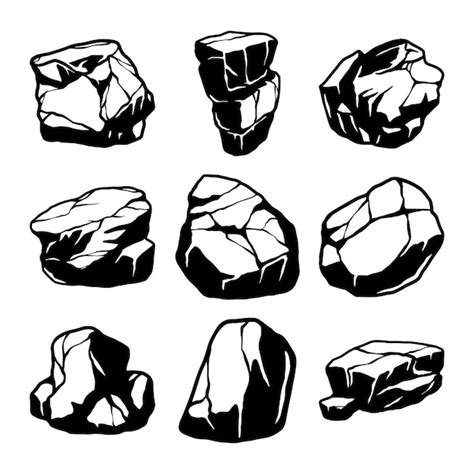 Premium Vector Set Of Rock And Stone Illustration Vector