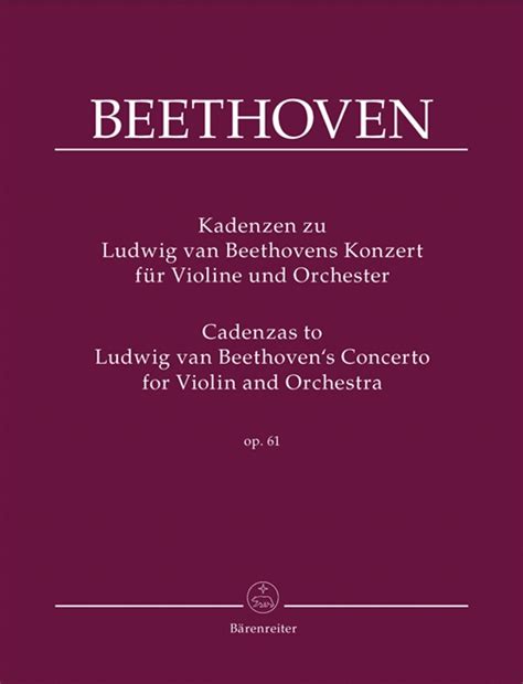 Kadenzen Zu Beethovens Violin Konzert Op61 Cadencias Dos Concertos