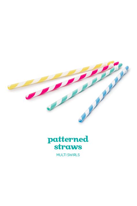 Multi Swirl Patterned Straws Reusable Plastic Straws In Fun Limited