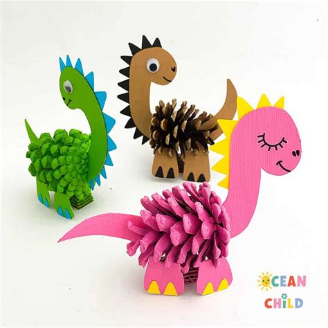 Pinecone dinosaur craft, perfect fall craft for kids! - doityourself