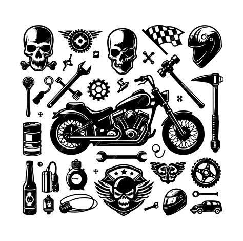 Premium Vector Vintage Motorcycle Elements Collection Vector