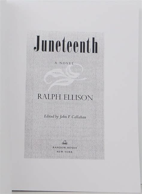 Juneteenth | Ralph Ellison | First edition