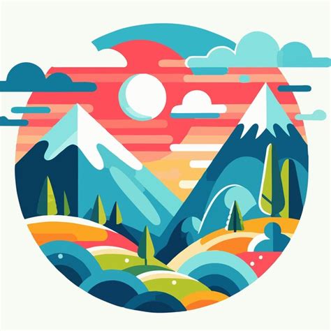 Premium Vector Colorful Mountains Vector 2