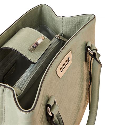 Buy Green Faux Croc Handheld Bag Online Accessorize India