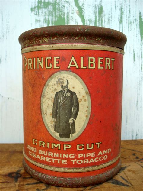 Prince Albert Container Vintage Tin Can Rustic Red