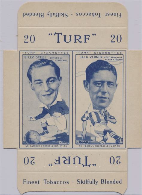 1949 Turf Cigarettes "20" Unused Box Famous Footballers #23 & #48