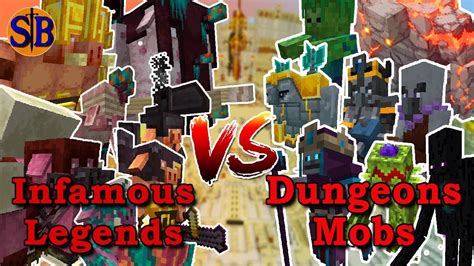 Infamous Legends Vs Dungeons Mobs Full Mod Fight Minecraft Mob Battle