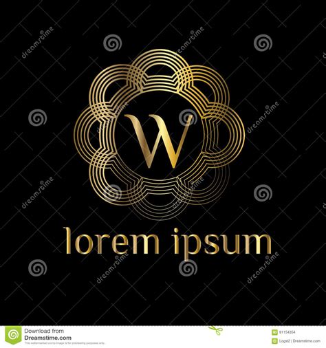 Logotipo Luxuoso De W Da Letra Vector O Sinal Do Molde Do Logotipo