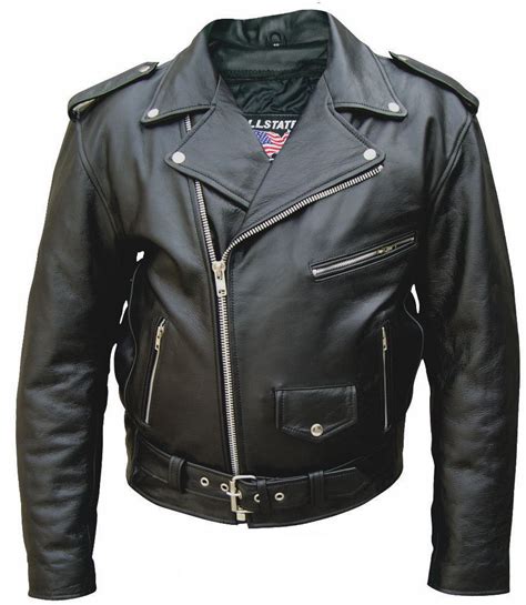 Mens Tall Size Buffalo Hide Classic Leather Motorcycle Jacket Item