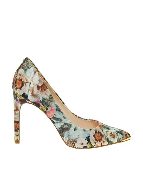 Asos Ted Baker Luceey Tangled Rose Printed Court Shoes In Floral Multi