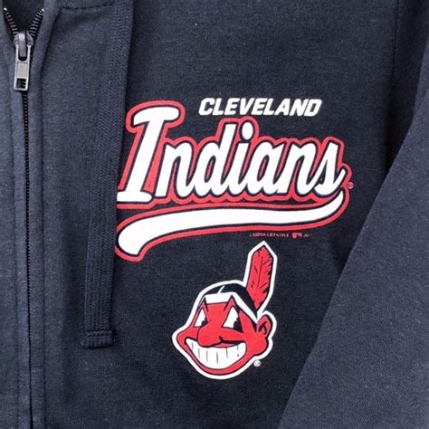 Mlb Tops Cleveland Indians Womens Navy Full Zip Up Hoodie Poshmark