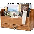 Flexzion Tier Wooden Desk Organizer Country Rustic Compartments