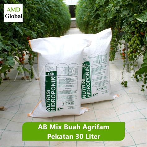 Jual AB Mix Nutrisi Hidroponik Buah Agrifam 30 Liter Shopee Indonesia